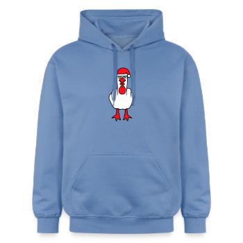 Möwe Mittelfinger Fuck You Wütend Weihnachten - Gildan Unisex Softstyle® Midweight Hoodie - Carolina Blue - Vorne - Liana (172cm) & Jaron (178cm)