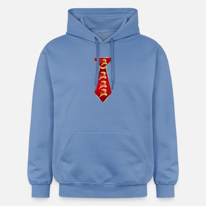 Cravate festive silhouette de renne - Sweat à capuche Softstyle® Gildan Unisexe - carolina blue