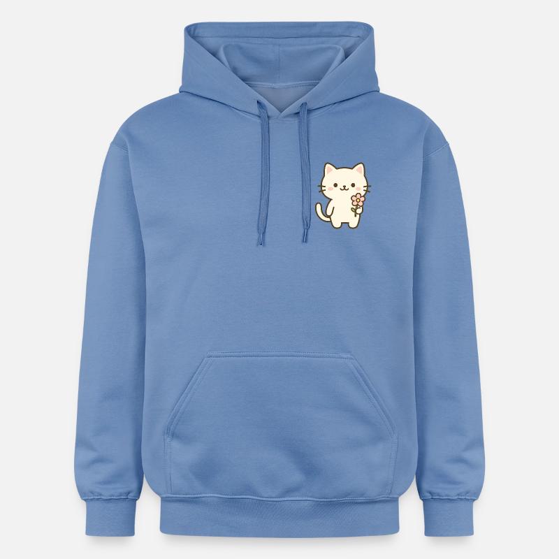 Chat mignon avec fleur - Sweat à capuche Softstyle® Gildan Unisexe - carolina blue