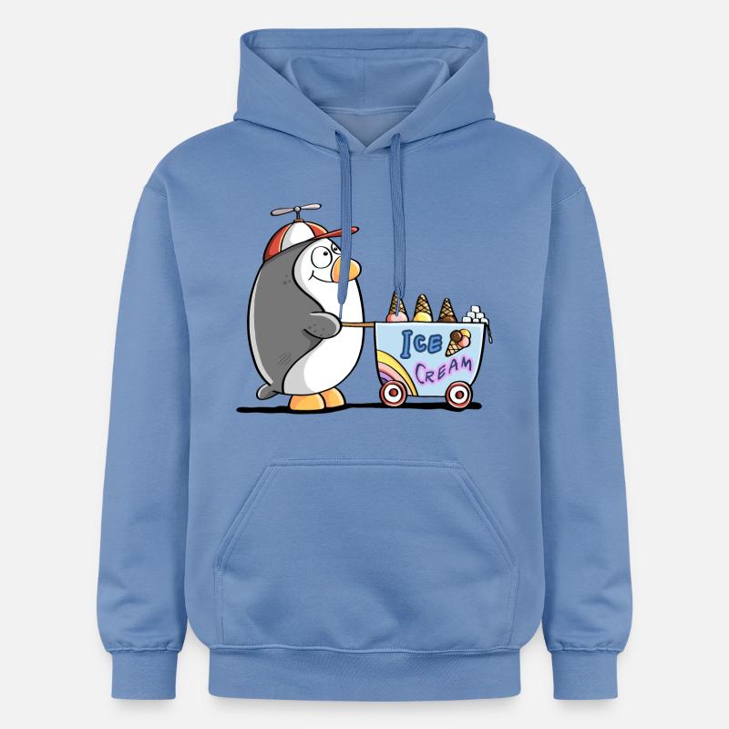 Pinguin Als Eisverkäufer - Eis - Sweat à capuche Softstyle® Gildan Unisexe - carolina blue