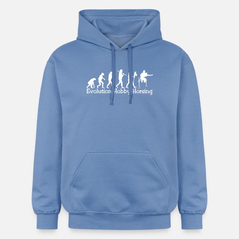 Evolution Hobby Horsing (white) - Gildan Unisex Softstyle® Midweight Hoodie - carolina blue