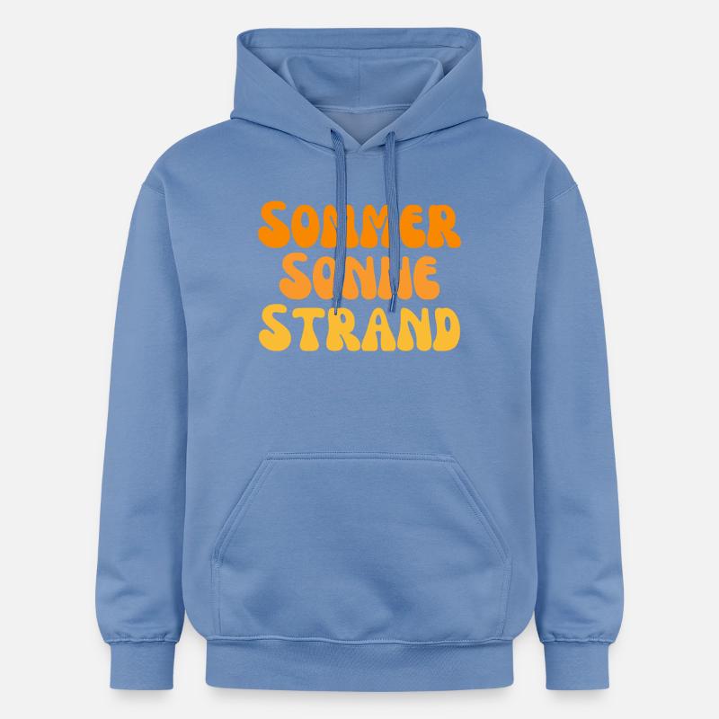 Nectarine de plage de soleil d’été - Sweat à capuche Softstyle® Gildan Unisexe - carolina blue