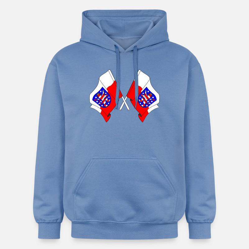 Deux drapeaux traversent la Thuringe - Sweat à capuche Softstyle® Gildan Unisexe - carolina blue