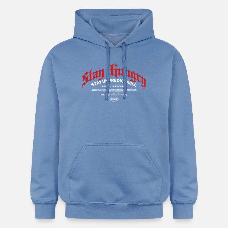 Restez affamé – FØURTN Original 2025 - Sweat à capuche Softstyle® Gildan Unisexe - carolina blue