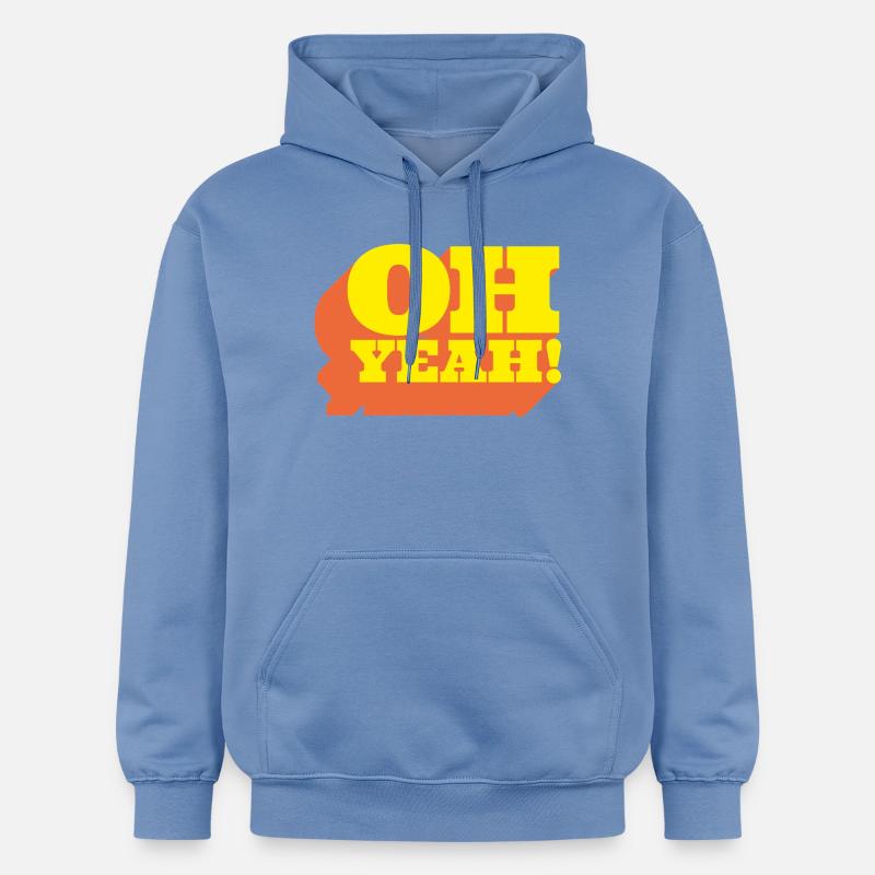 Oh Yeah! Positiver Statement-Spruch im Retro-Look - Sweat à capuche Softstyle® Gildan Unisexe - carolina blue