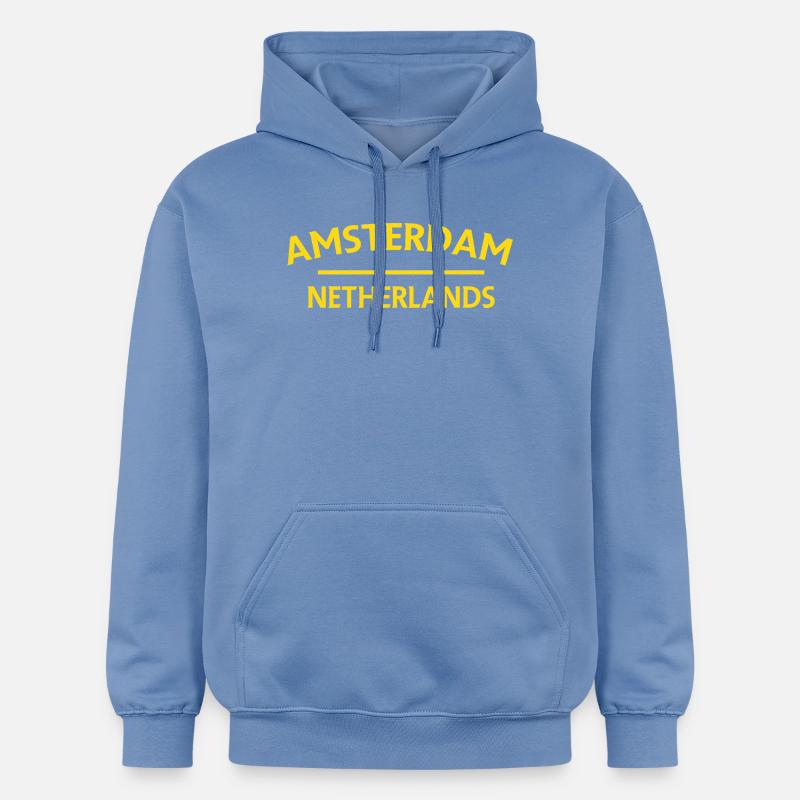 Textdesign Amsterdam – Pays-Bas - Sweat à capuche Softstyle® Gildan Unisexe - carolina blue