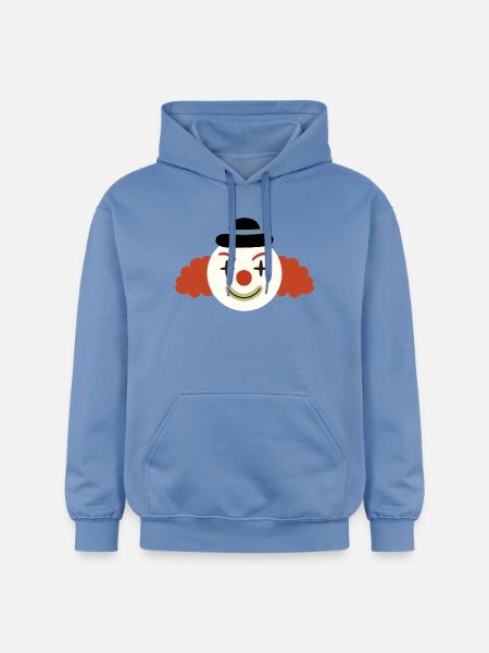 Cheerful Clown Face Retro Art - Gildan Unisex Softstyle® Midweight Hoodie - carolina blue