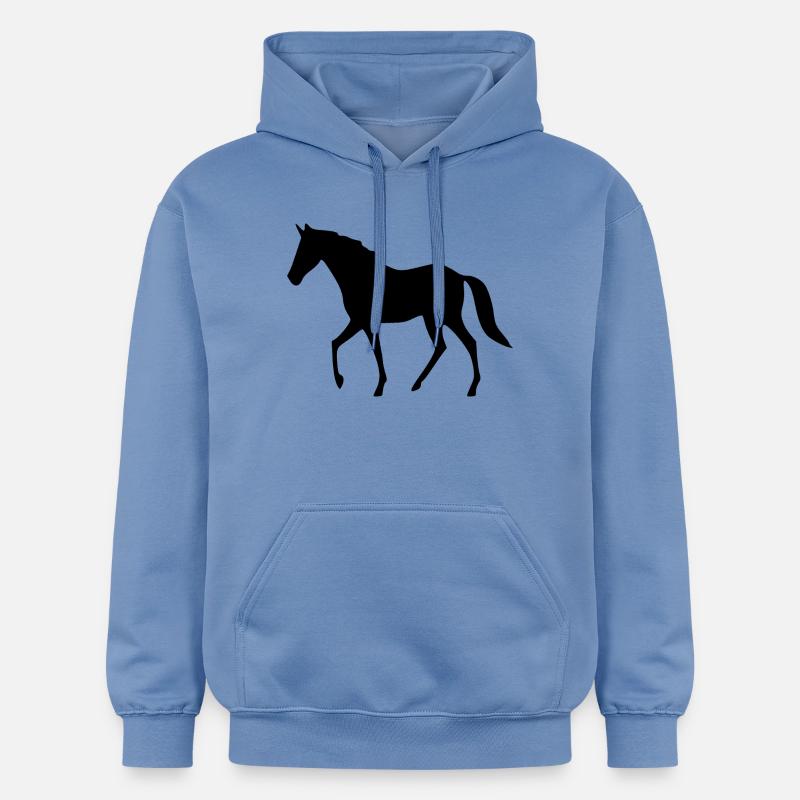 Cheval Silhouettes Cavalier Cadeau Noir - Sweat à capuche Softstyle® Gildan Unisexe - carolina blue