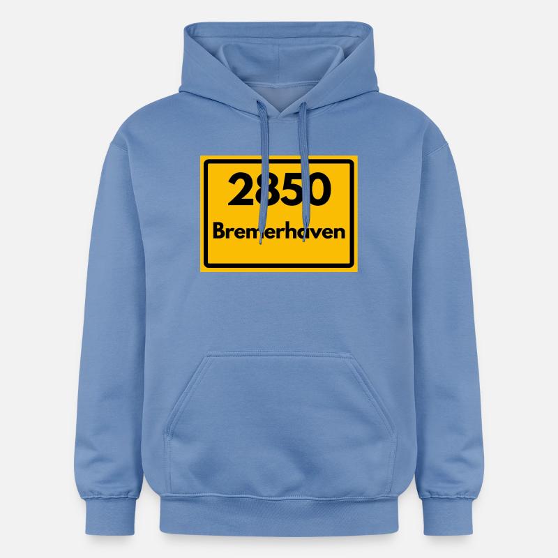 OLD POSTCODE POSTCODE RETRO 2850 BREMERHAVEN - Gildan Unisex Softstyle® Midweight Hoodie - carolina blue
