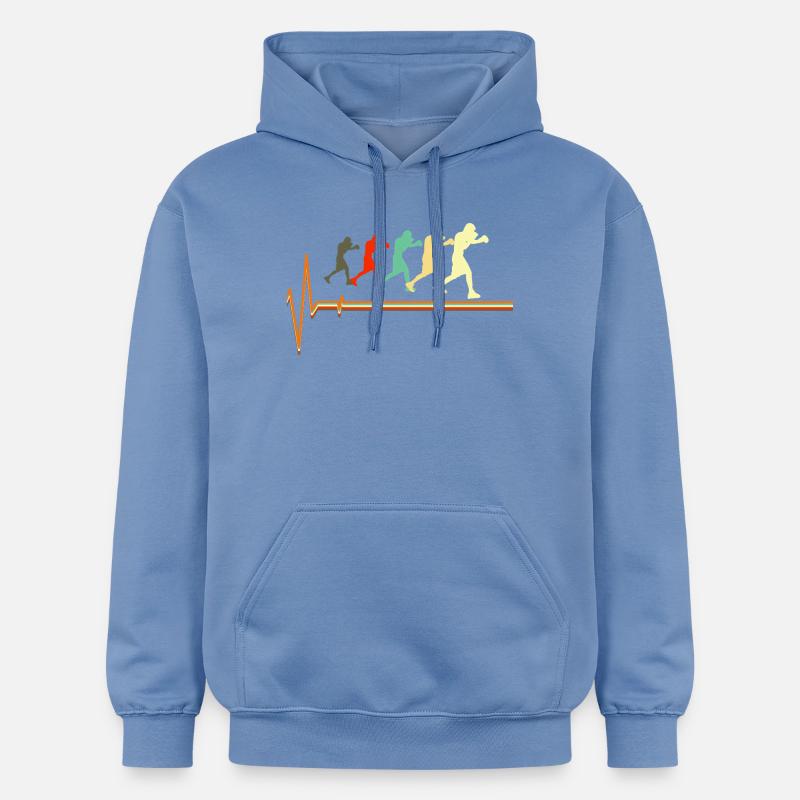 Boxe Heartbeat Evolution Rétro Fighter Design - Sweat à capuche Softstyle® Gildan Unisexe - carolina blue