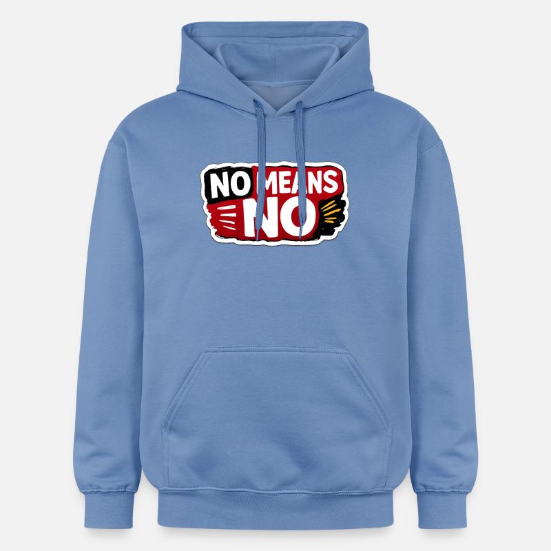 No Means No Consent Awareness Sticker - Sweat à capuche Softstyle® Gildan Unisexe - carolina blue