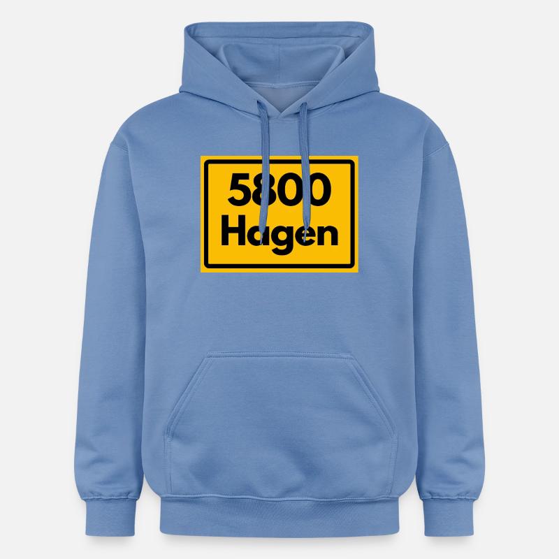 OLD POSTCODE POSTCODE RETRO 5800 HAGEN - Gildan Unisex Softstyle® Midweight Hoodie - carolina blue