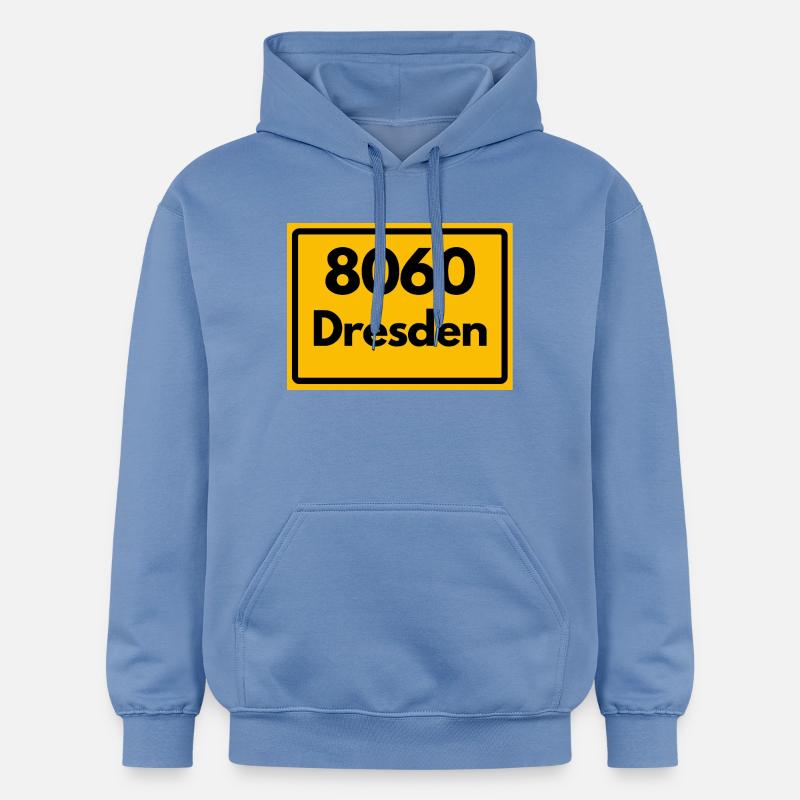 ANCIEN CODE POSTAL 8060 DRESDE, SAXONY - Sweat à capuche Softstyle® Gildan Unisexe - carolina blue