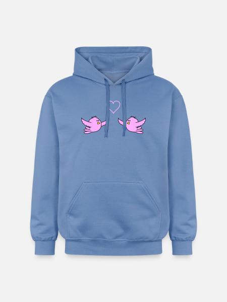 birds_in_love - Sweat à capuche Softstyle® Gildan Unisexe - carolina blue