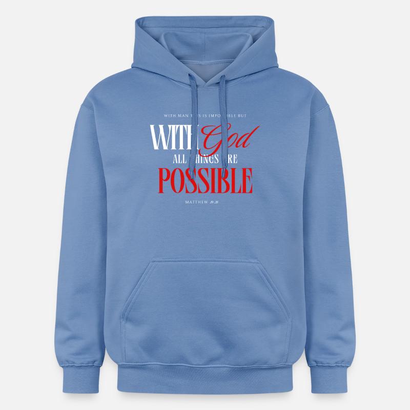 Avec Dieu, tout est possible - Sweat à capuche Softstyle® Gildan Unisexe - carolina blue