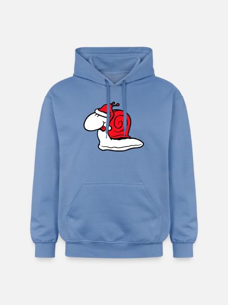 Snail Santa Claus Christmas Hat Gift - Gildan Unisex Softstyle® Midweight Hoodie - carolina blue