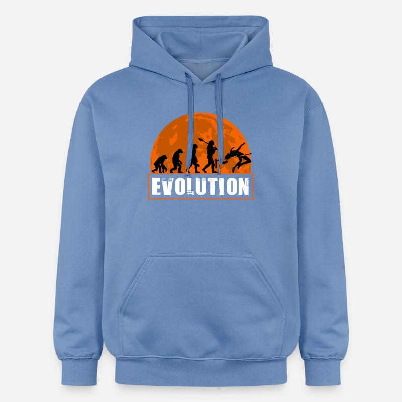 High Jumping Evolution Retro Athlete Silhouette - Gildan Unisex Softstyle® Midweight Hoodie - Carolina Blue