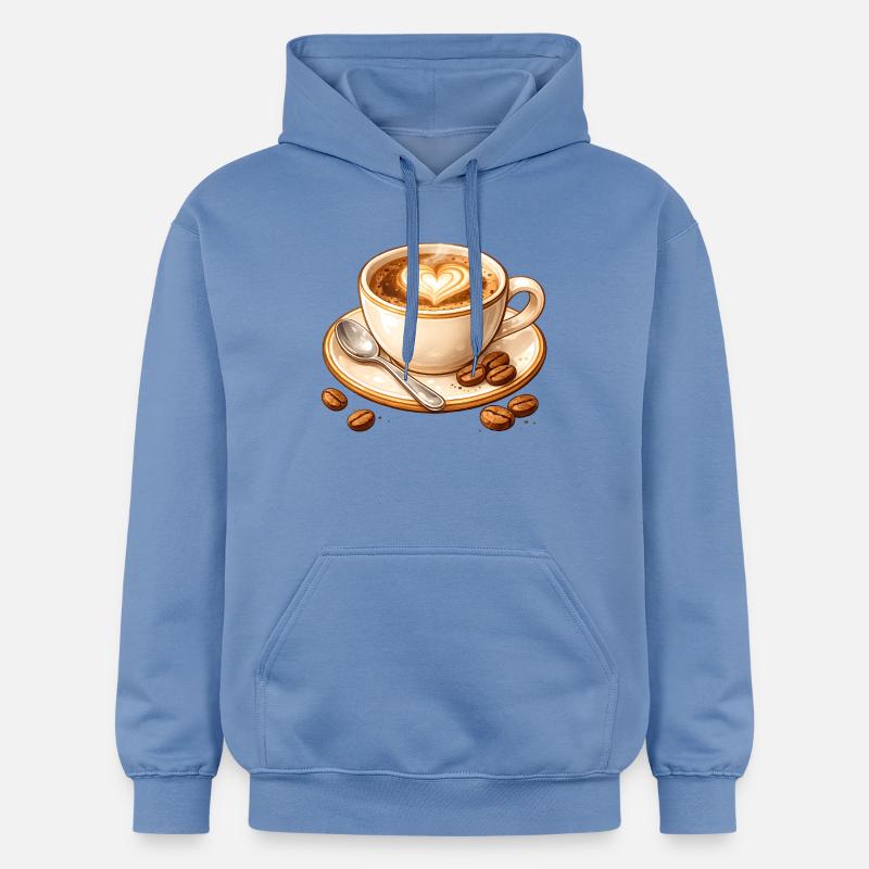 Illustration au café avec cœur - Sweat à capuche Softstyle® Gildan Unisexe - carolina blue