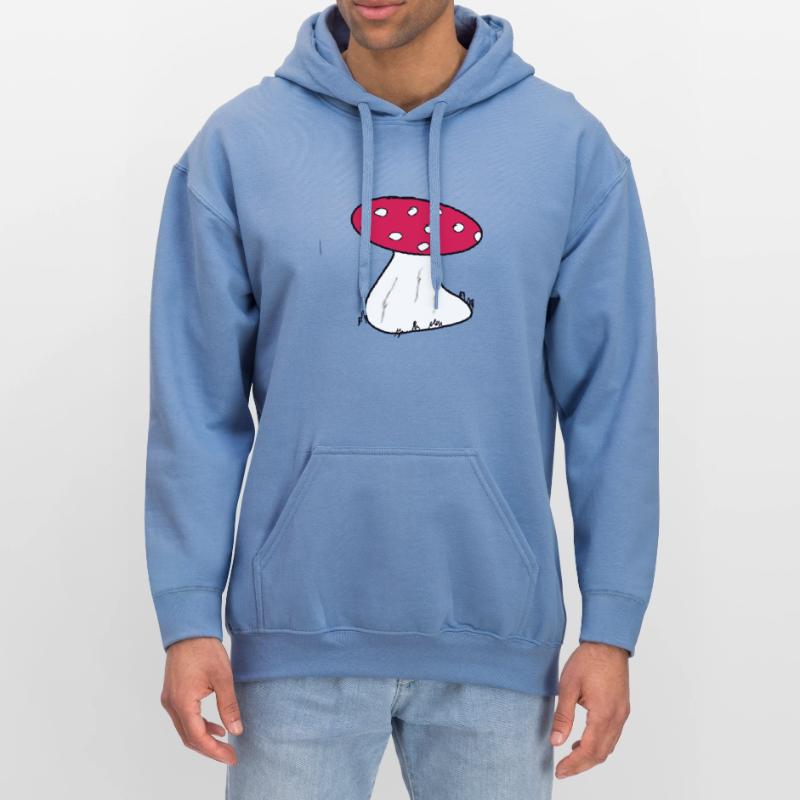 Red Toadstool Cartoon Pattern Gildan Unisex Softstyle® Midweight Hoodie
