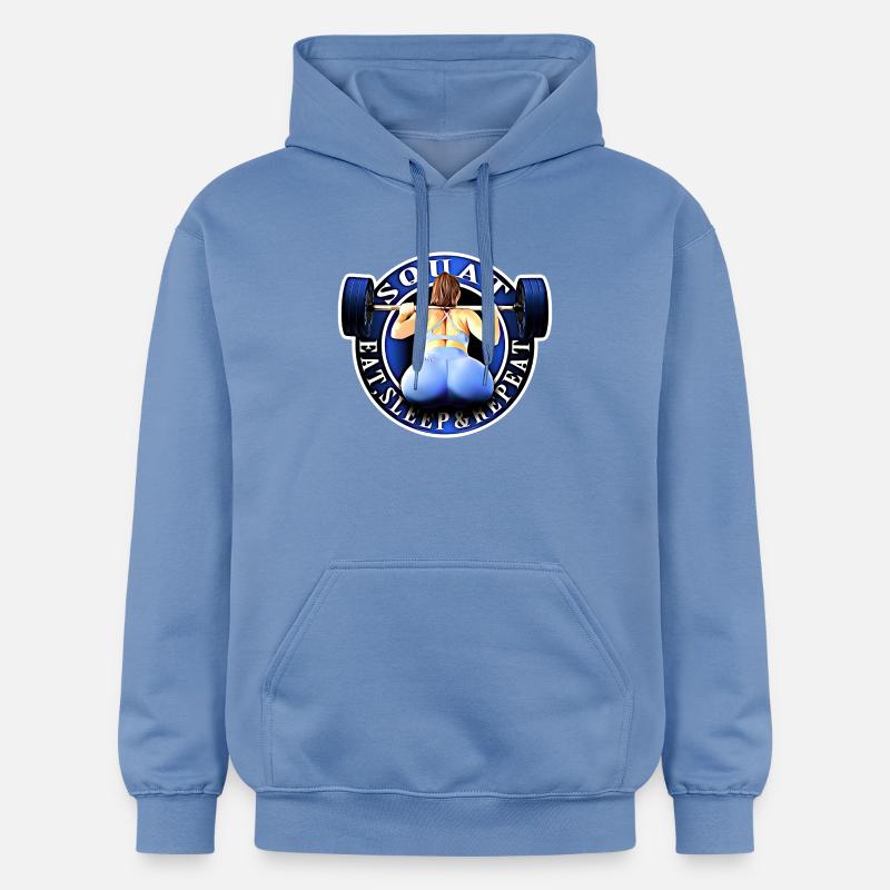 Squat, Eat, Sleep & Repeat. - Sweat à capuche Softstyle® Gildan Unisexe - carolina blue