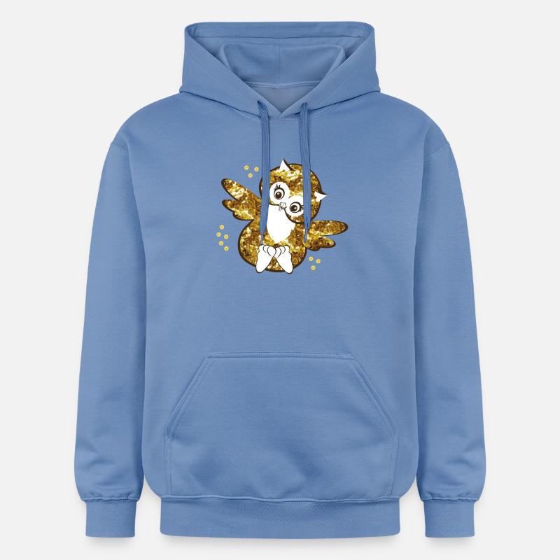 Funkelnde Eulenmädchen Illustration - Gildan Unisex Softstyle® Midweight Hoodie - Carolina Blue