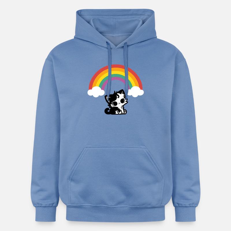 Goth Katze unterm Regenbogen Motiv - Gildan Unisex Softstyle® Midweight Hoodie - Carolina Blue