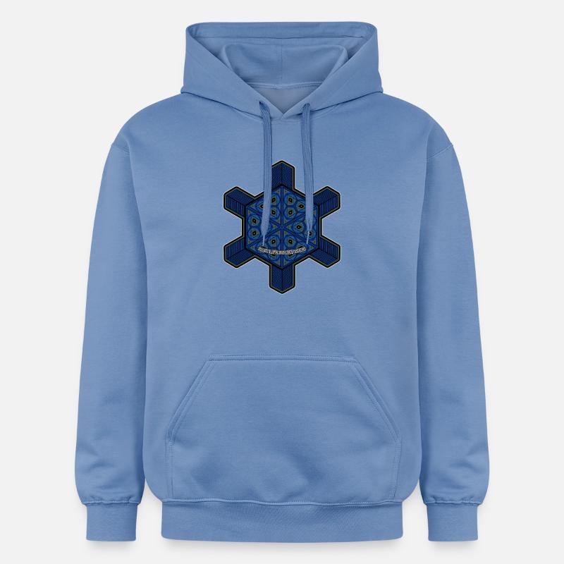 Expérience d’évolution fractale Mandala Psytrance Goa - Sweat à capuche Softstyle® Gildan Unisexe - carolina blue