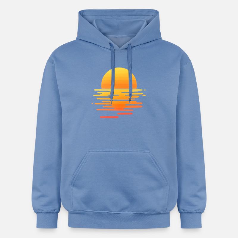 Coucher de soleil rétro - Sweat à capuche Softstyle® Gildan Unisexe - carolina blue