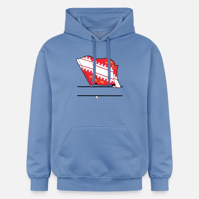 Drapeau d’Alsace avec boîte de texte - Sweat à capuche Softstyle® Gildan Unisexe - carolina blue