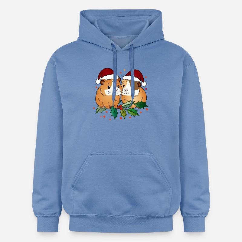Duo cochon d’Inde moche de Noël - Sweat à capuche Softstyle® Gildan Unisexe - carolina blue