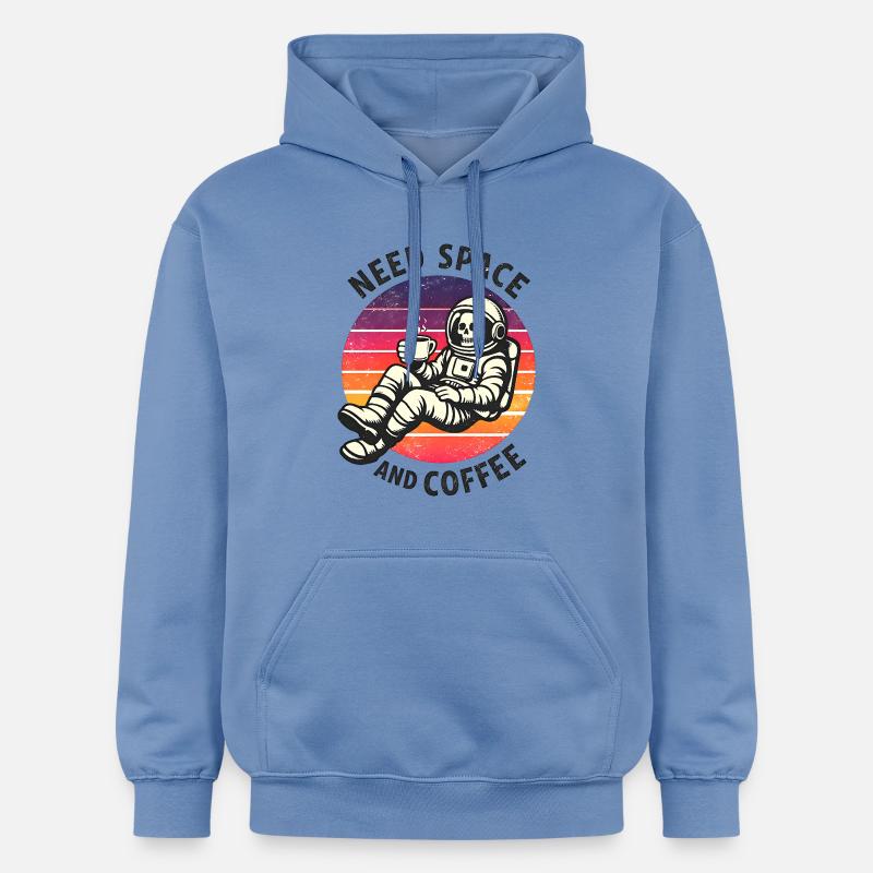 Astronaute squelette spatial et café - Sweat à capuche Softstyle® Gildan Unisexe - carolina blue