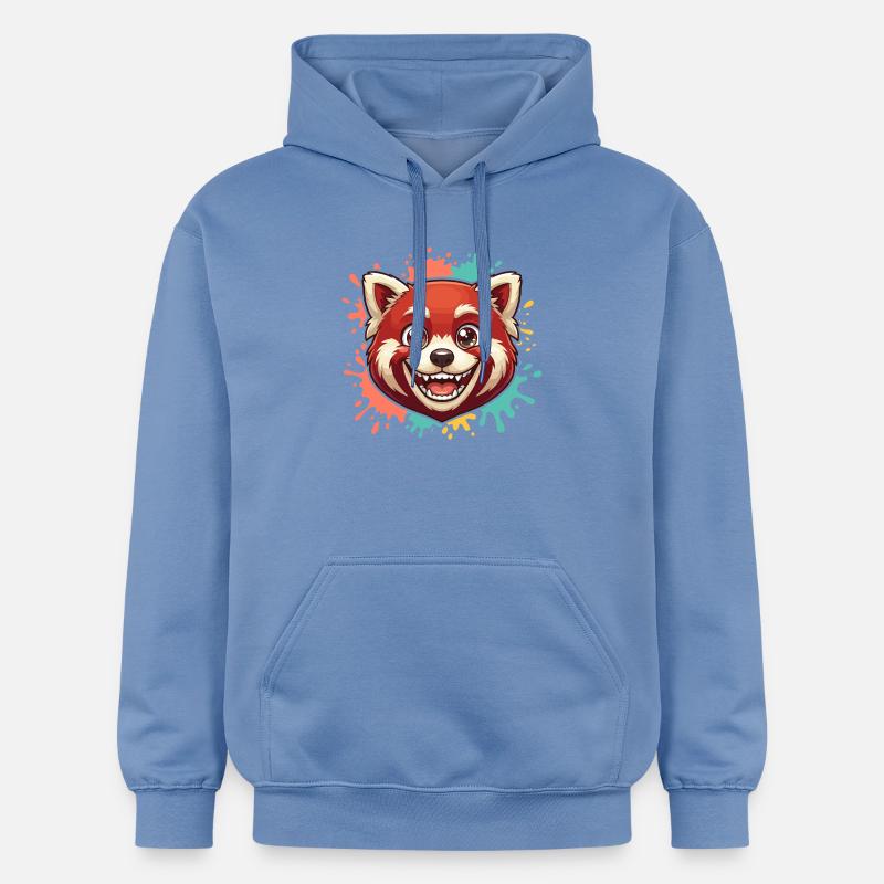 Panda Rouge Éclaboussure - Sweat à capuche Softstyle® Gildan Unisexe - carolina blue