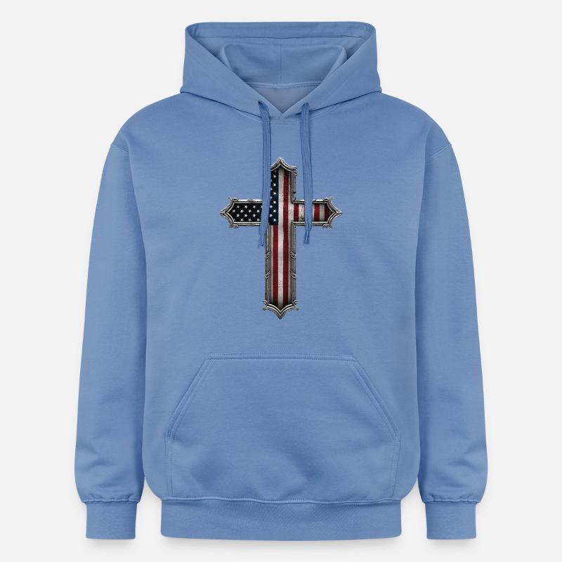 Drapeau de la Croix des États-Unis - Sweat à capuche Softstyle® Gildan Unisexe - carolina blue