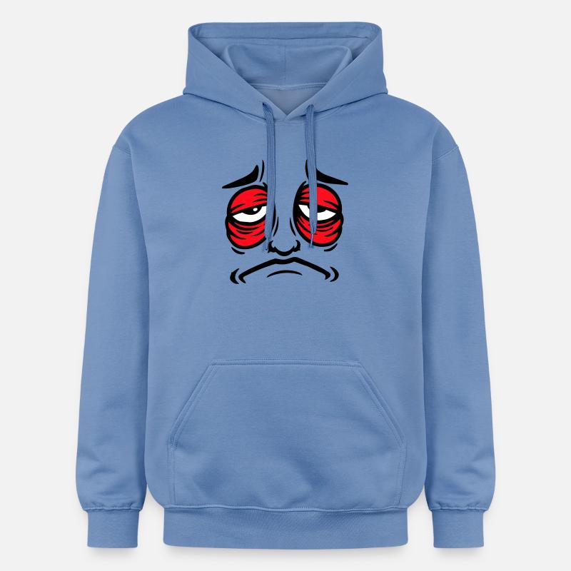 Grumpy sad disappointed face funny - Gildan Unisex Softstyle® Midweight Hoodie - carolina blue