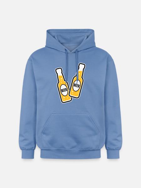 2 Bierflaschen (Bier / POS 3C) - Gildan Unisex Softstyle® Midweight Hoodie - Carolina Blue