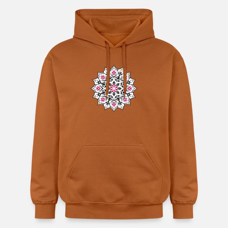 Dessin mandala dotwork - Sweat à capuche Softstyle® Gildan Unisexe - Athletic Orange