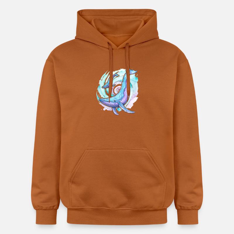 Baleine à bosse avec baleineau - Sweat à capuche Softstyle® Gildan Unisexe - Athletic Orange