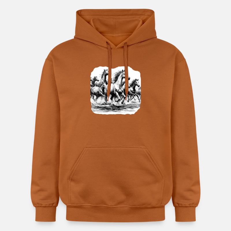 Les chevaux - Sweat à capuche Softstyle® Gildan Unisexe - Athletic Orange