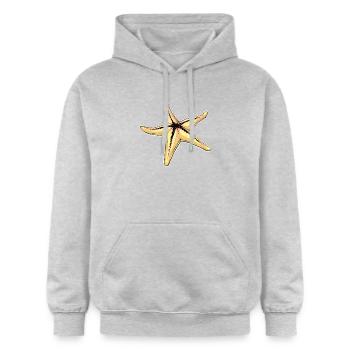 Illustration d’étoile de mer vive pour les vêtements nautiques - Sweat à capuche Softstyle® Gildan Unisexe - gris clair chiné - Devant - Liana (172cm) & Jaron (178cm)