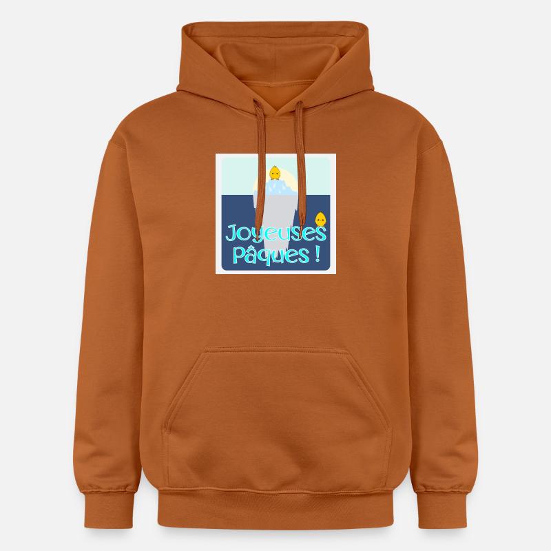 POULES POULETS - Joyeuses Pâques - Sweat à capuche Softstyle® Gildan Unisexe - Athletic Orange