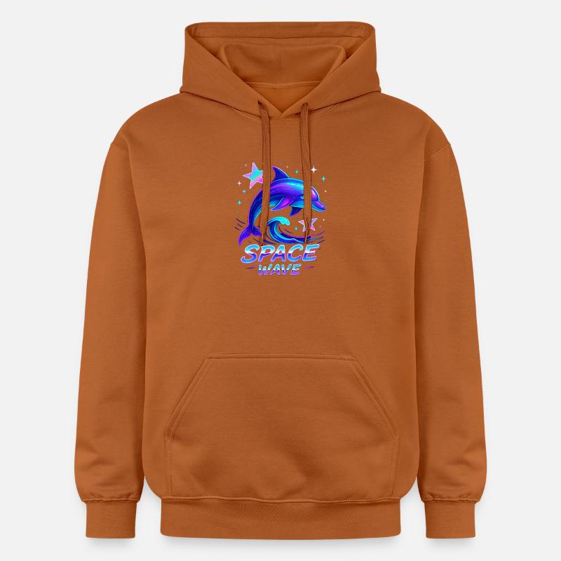 Néon Space Wave Dolphin Design - Sweat à capuche Softstyle® Gildan Unisexe - Athletic Orange