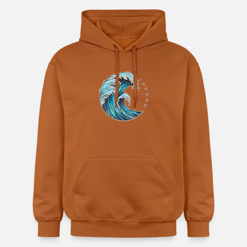 Illustration d’art de vague dynamique - Sweat à capuche Softstyle® Gildan Unisexe - Athletic Orange
