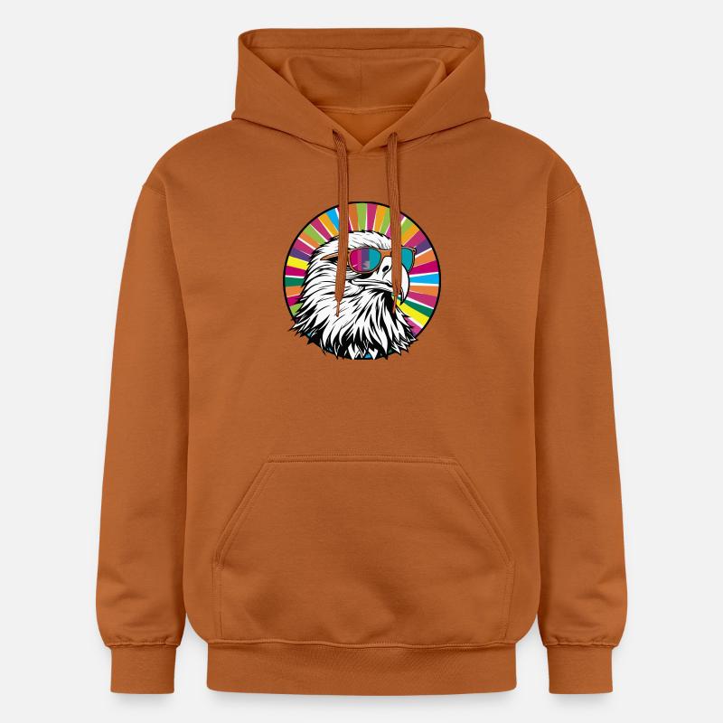 Aigle avec des lunettes de soleil - Sweat à capuche Softstyle® Gildan Unisexe - Athletic Orange