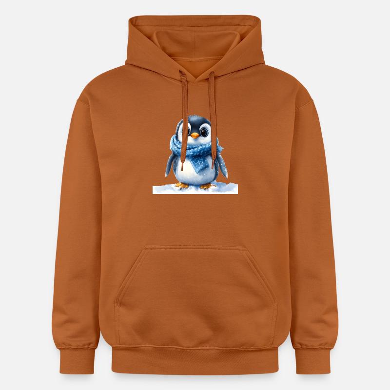 Pingouin mignon avec accessoire d’hiver - Sweat à capuche Softstyle® Gildan Unisexe - Athletic Orange