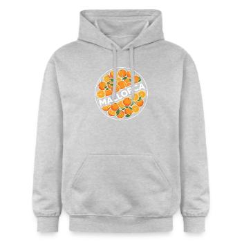 Mallorca Oranges Circle Logo - Gildan Unisex Softstyle® Midweight Hoodie - light heather grey - Front - Liana (172cm) & Jaron (178cm)