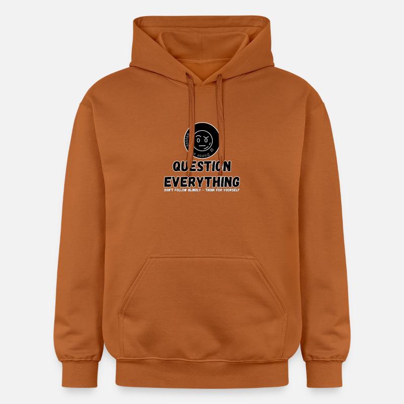 Question Everything - Never Stop Asking - Gildan Unisex Softstyle® Midweight Hoodie - Athletic Orange