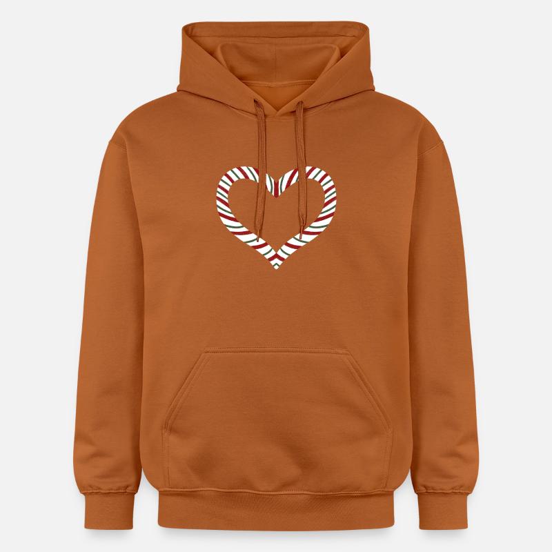 Candy Cane Rayé Coeur - Sweat à capuche Softstyle® Gildan Unisexe - Athletic Orange