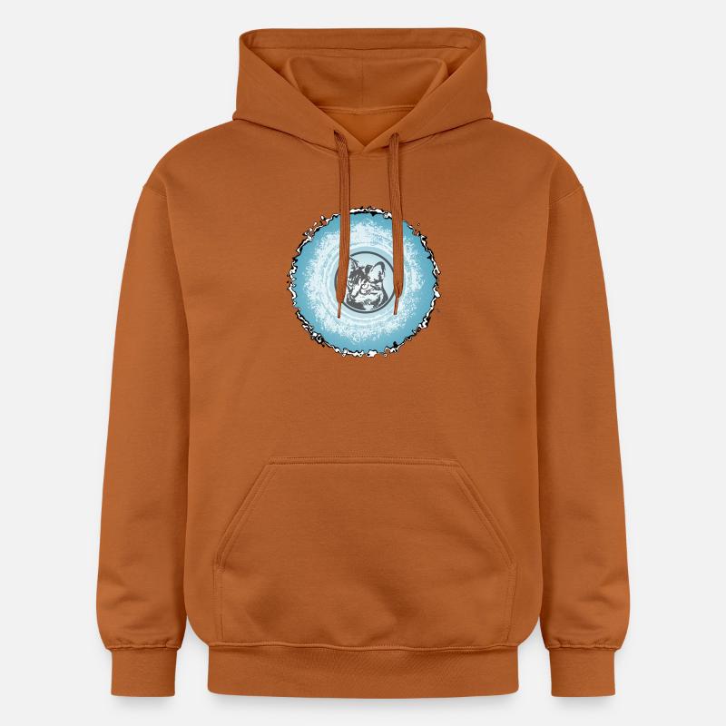 Cercle de chat Silhouette bleue - Sweat à capuche Softstyle® Gildan Unisexe - Athletic Orange