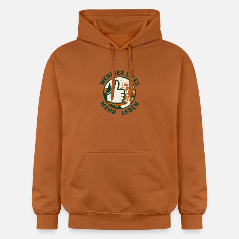Moins de likes, plus de vies ! - Sweat à capuche Softstyle® Gildan Unisexe - Athletic Orange