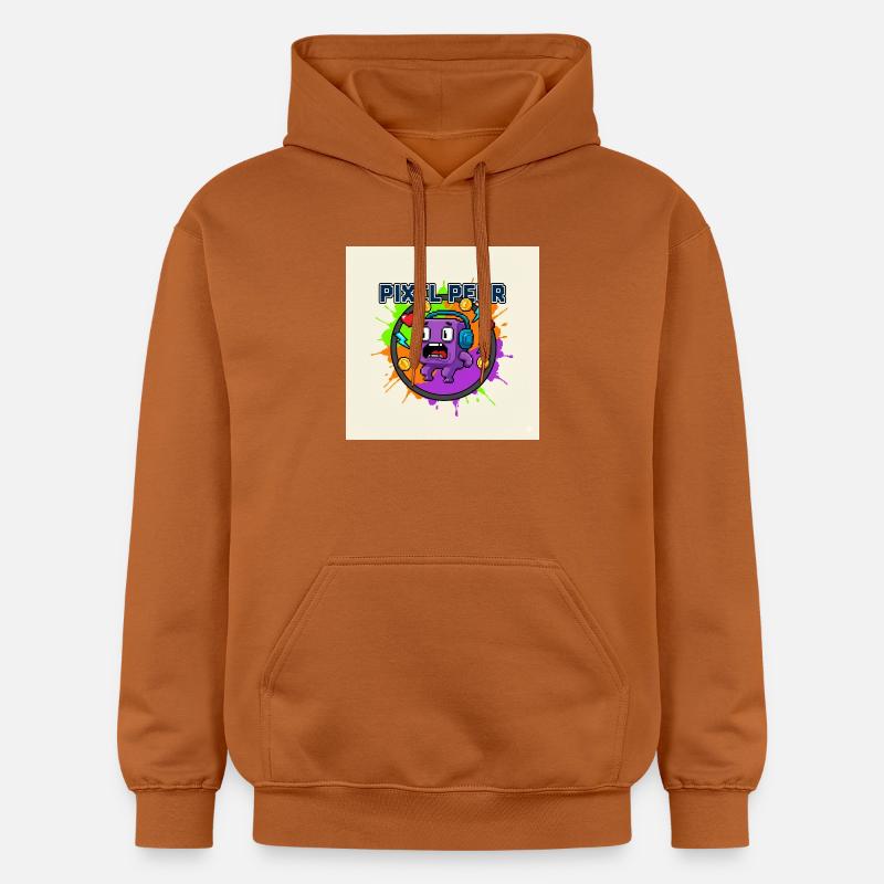 Pixel Peur Monstre Pixel Art - Sweat à capuche Softstyle® Gildan Unisexe - Athletic Orange